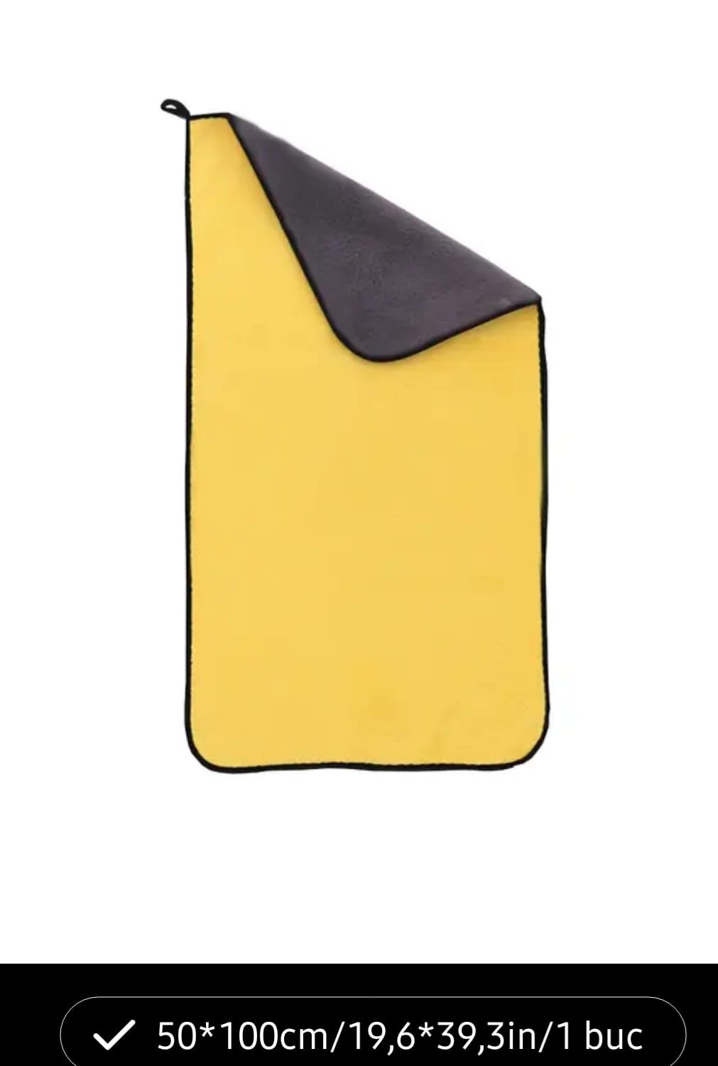 Prosop microfibră auto 50x100 cm – absorbant, 2 fețe, pentru uscare rapidă și fără urme