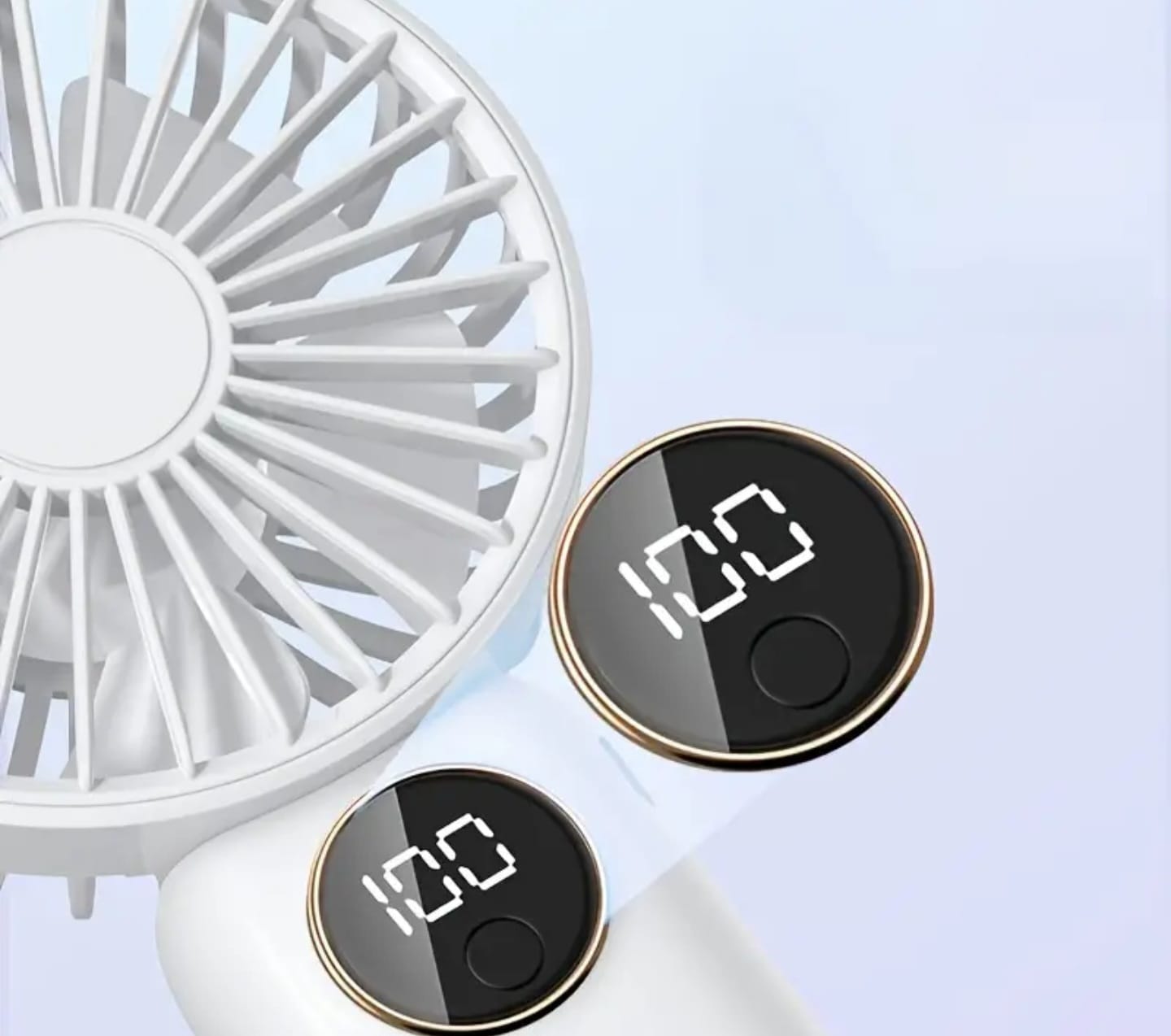 ❄Ventilator portabil pliabil 90° – USB reîncărcabil, afișaj digital, suport telefon...