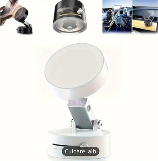 🚗Suport auto magnetic cu ventuză – Reglabil, Pliabil, Prindere Puternică pentru Telefon