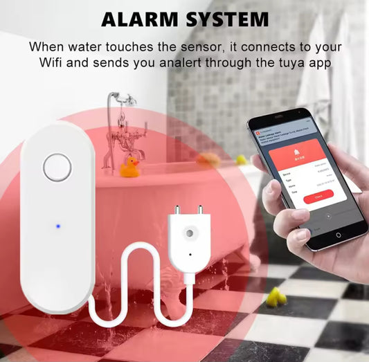 🌊Senzor inteligent de scurgeri apă WiFi Tuya – Alarmă inundații, notificare pe telefon, ușor de instalat