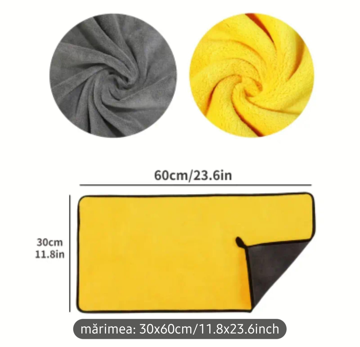 Prosop din Microfibră Super Absorbant – 60x30 cm, Uscare Rapidă, Ideal pentru Mașină, Casă și Bucătărie