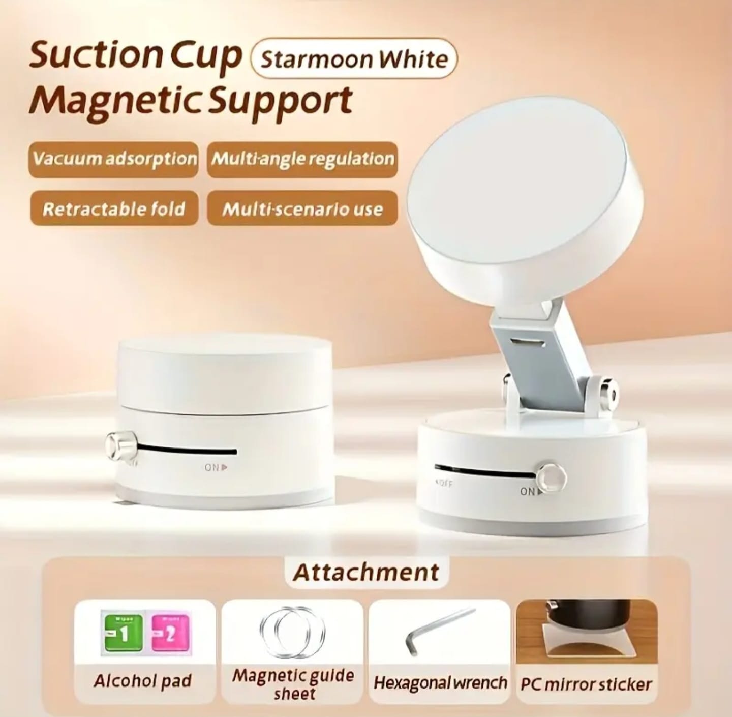 🚗Suport auto magnetic cu ventuză – Reglabil, Pliabil, Prindere Puternică pentru Telefon