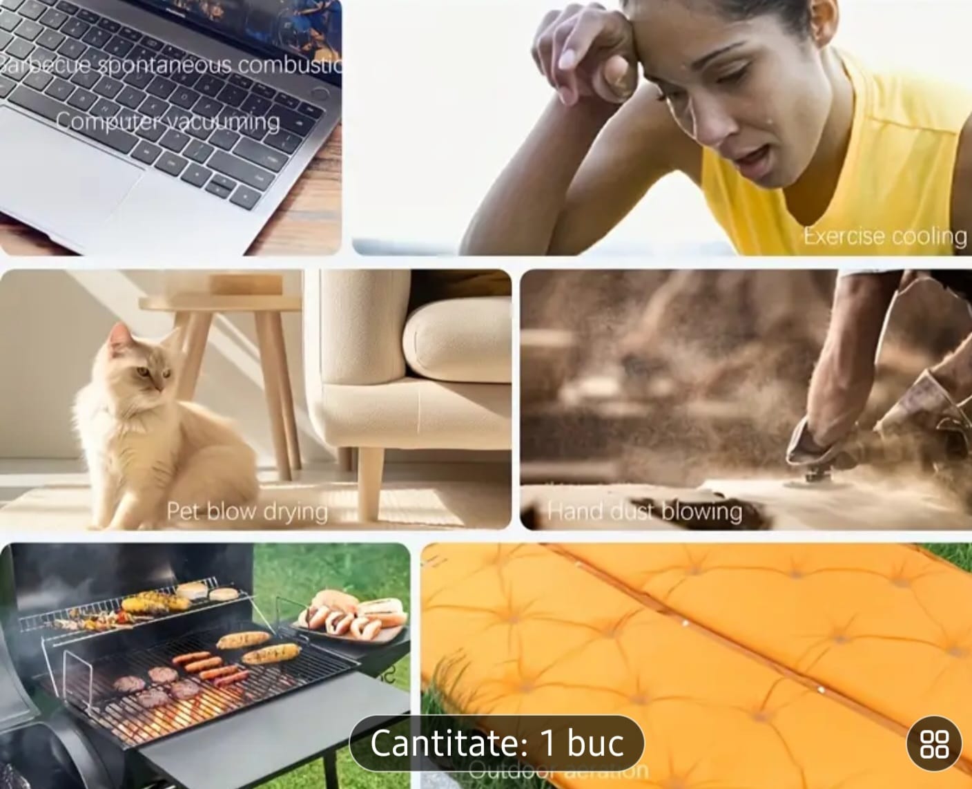 🌬 Ventilator Irbo multifuncțional de inaltă viteză - Funcție de suflant de praf și aspirare, Baterie Li-Ion 18650, Încărcare USB