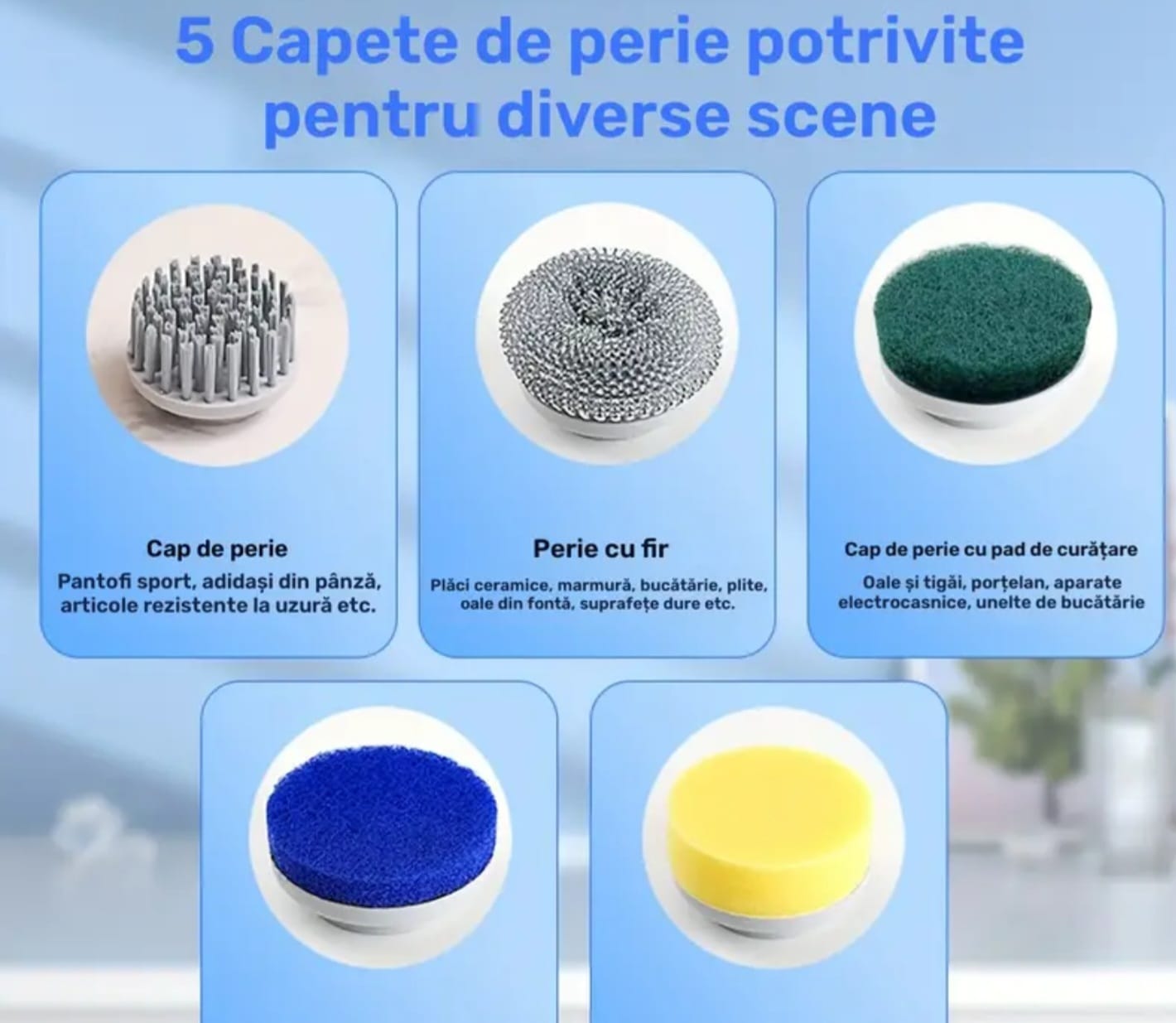 ⚡ Perie electrică multifuncțională cu 3 trepte de viteza – curățenie fără efort!