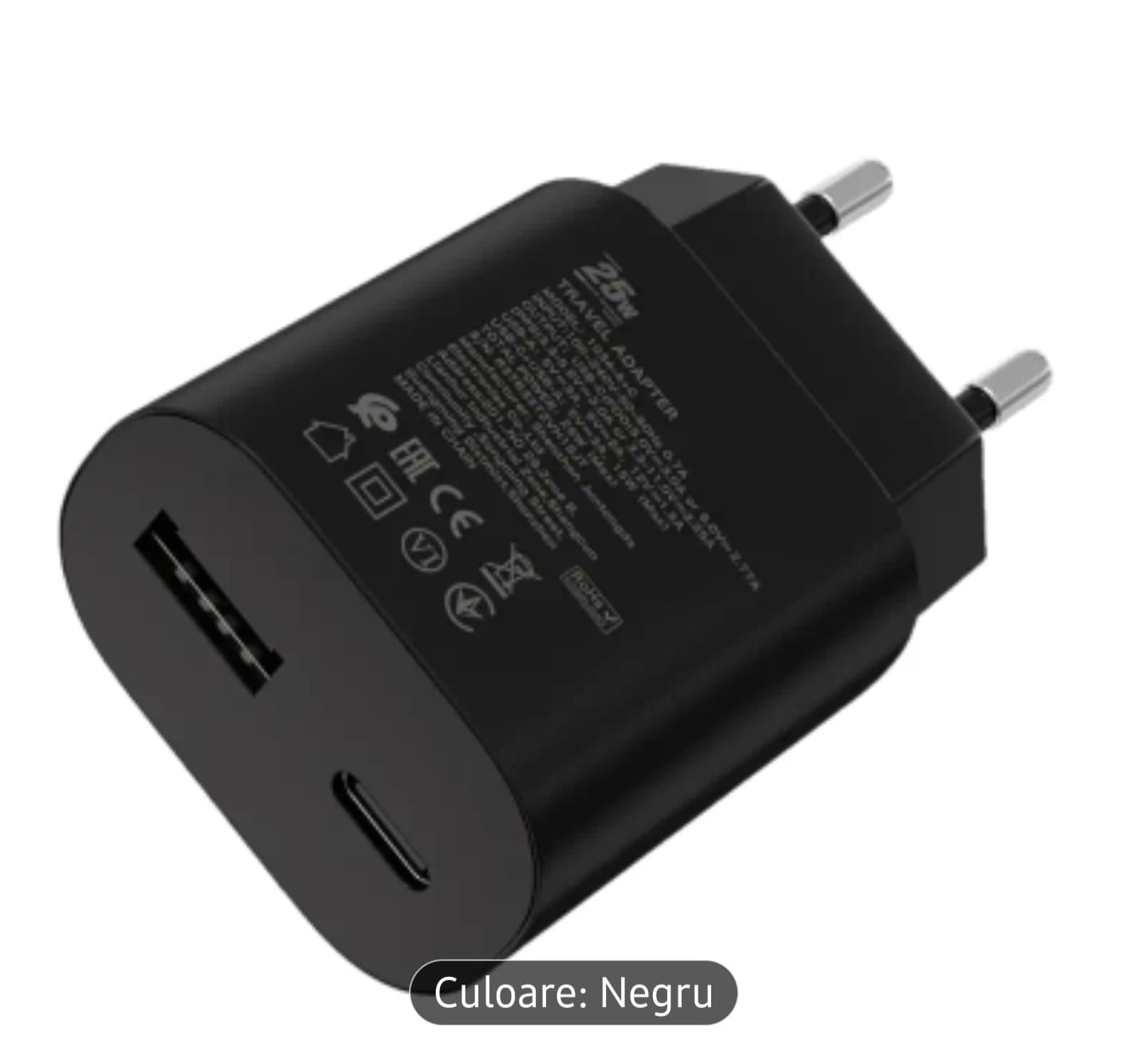 ⚡ Încărcător Fast Charge 25W – USB & Type-C