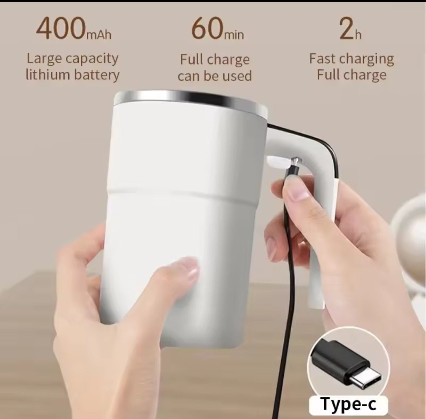 🥛Cana inteligentă cu amestecare automată și afișaj digital al temperaturii