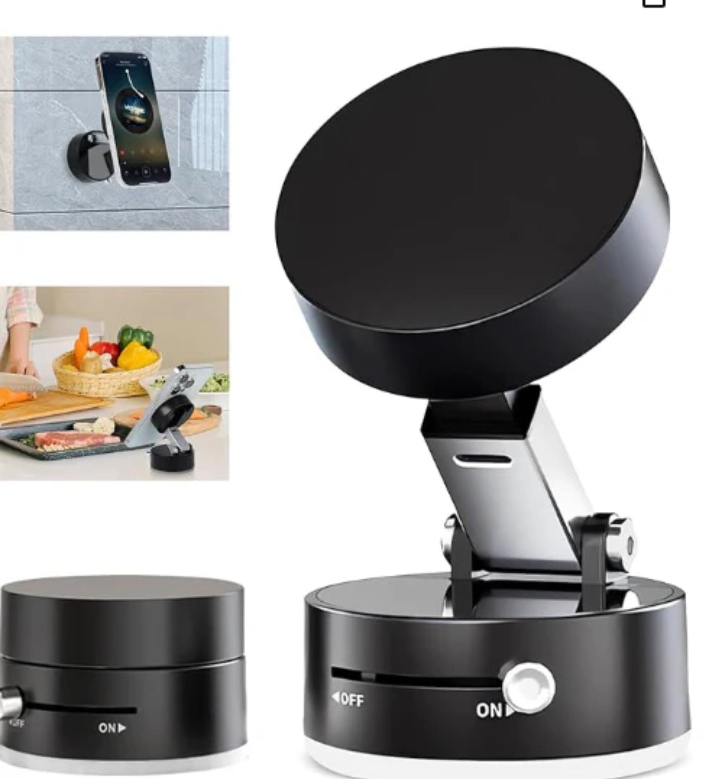 🚗Suport auto magnetic cu ventuză – Reglabil, Pliabil, Prindere Puternică pentru Telefon