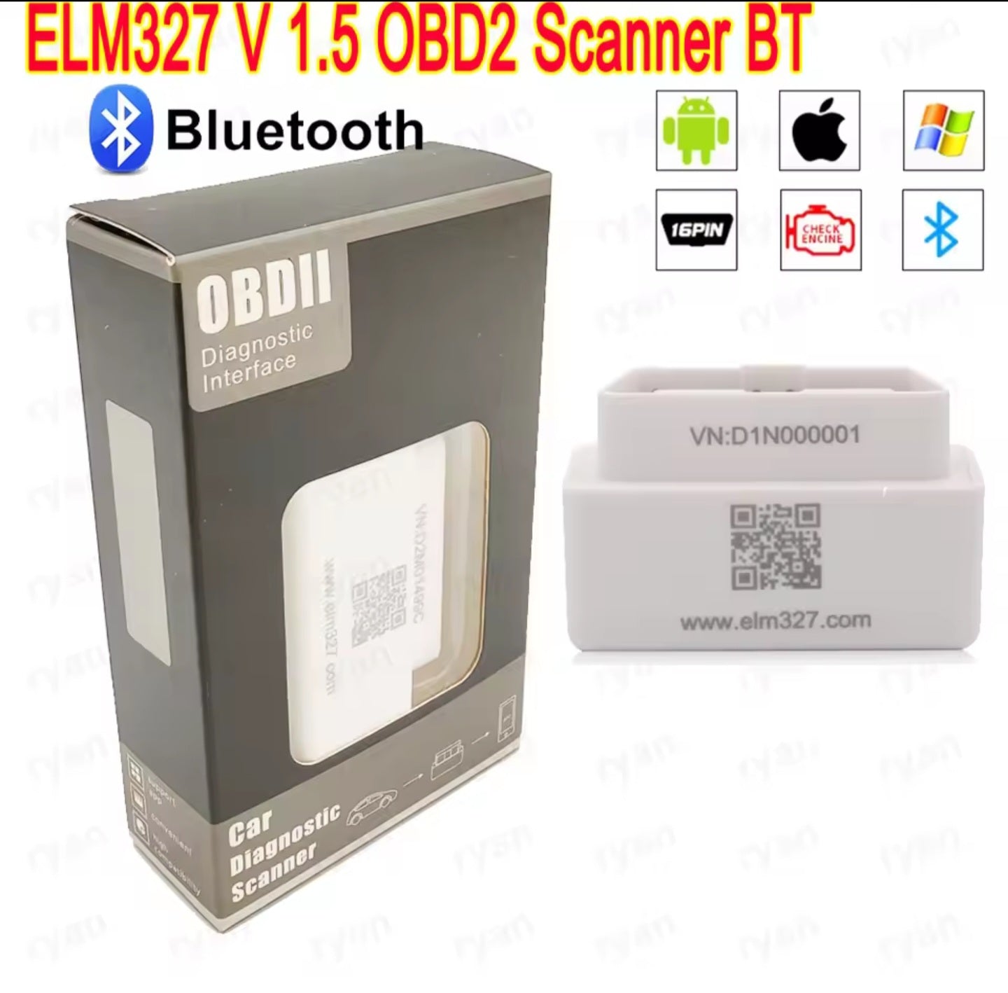 🚗Scanner Auto Bluetooth ELM327 V1.5 – Diagnoză OBD2 pentru Android & iOS